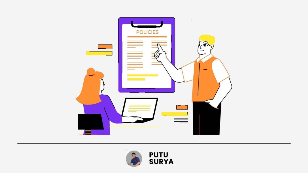 Managing personal finance illustration by Putu Surya Arysoma with digital financial planning and office discussion