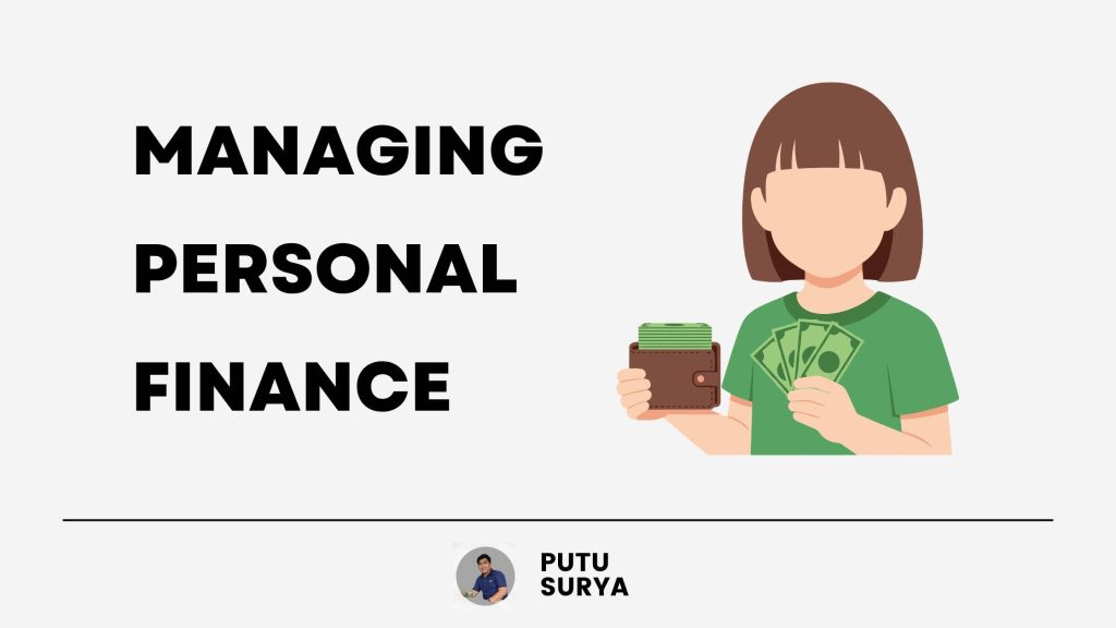 Managing personal finance illustration by Putu Surya Arysoma with savings and money holding concept